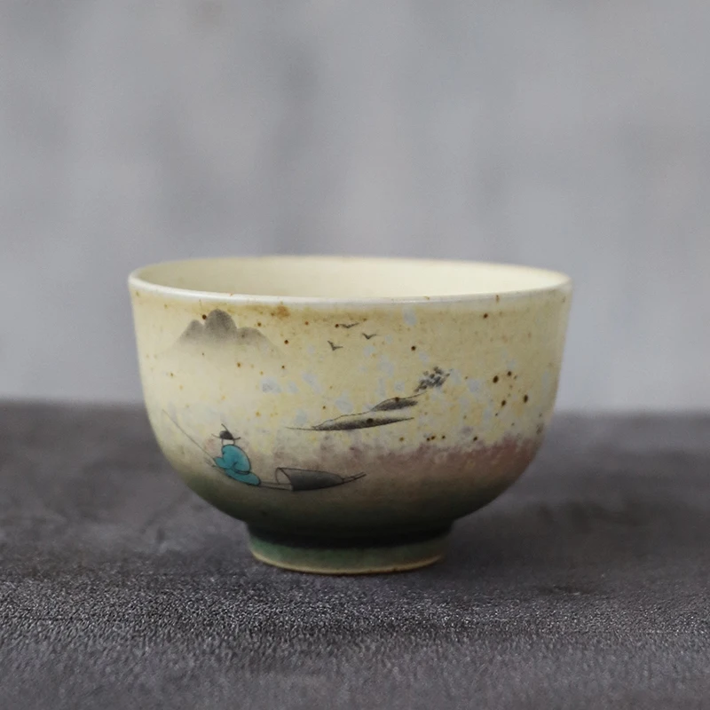 

ceramic teacup mountain handmade tea cup chinese kung fu cup 70ml