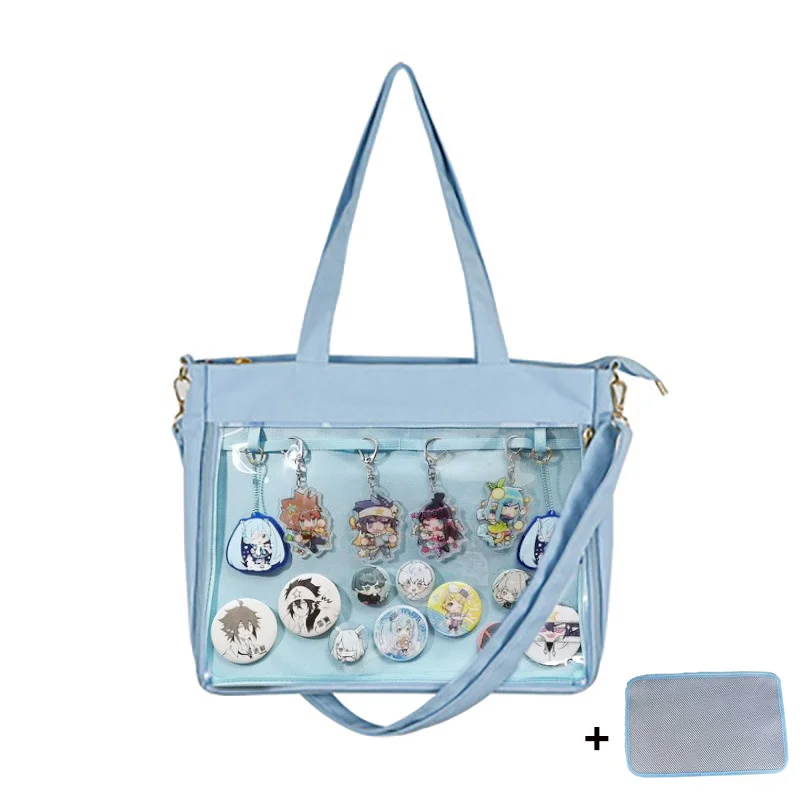 

Big Ita Bag Red with Insert Japanese Cute Clear Women Double Straps Girls Kawaii Transparent Shoulder Lolita Blue ItaBag H234