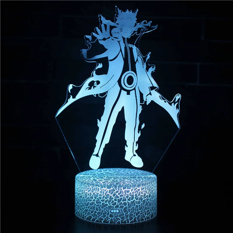 

Светодиодный ночной Светильник TAKARA TOMY Naruto удзумаки Наруто Учиха Саске 3D, настольная лампа с интерфейсом USB