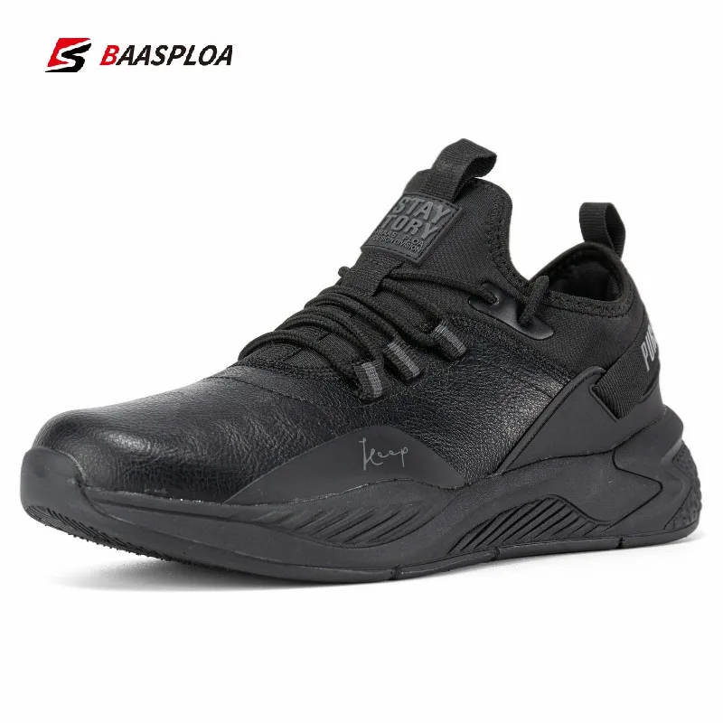 Baasploa 2022 Men Running Shoes Non-slip Shock Absorption Sneaker Lightweight Tennis Shoe Waterproof Man Breathable Casual Shoes