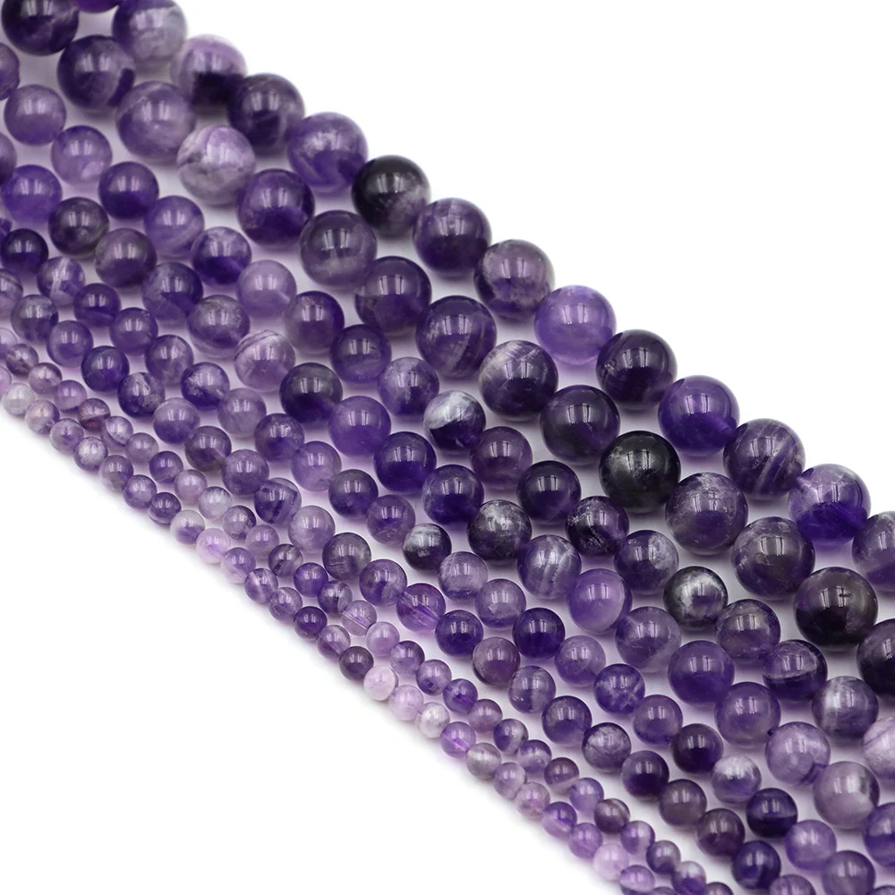 

Аметистовые бусины для украшений 4/6/8/10 мм