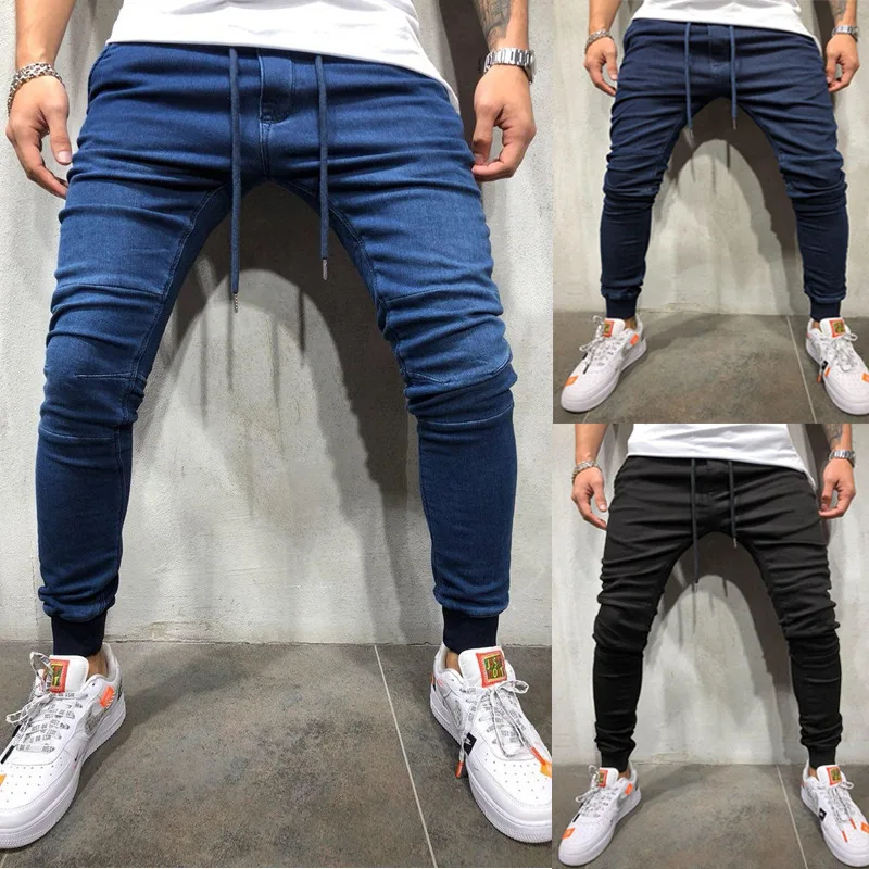 

2022 European And American Men's Denim Pencil Pants Casual Micro-elastic Sports Pants Tight-fitting Trousers Jeans
