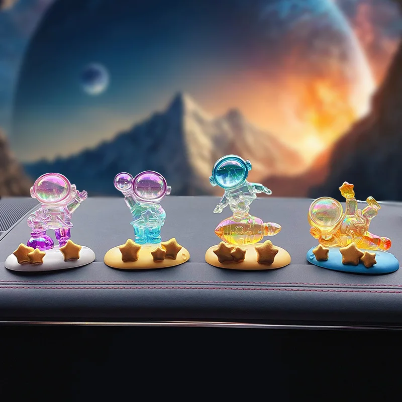 

Мультяшная модель астронавта Луны, Милая модель фотодержателя автомобиля, интерьер автомобиля, аксессуары для рабочего стола, домашний декор, подарки