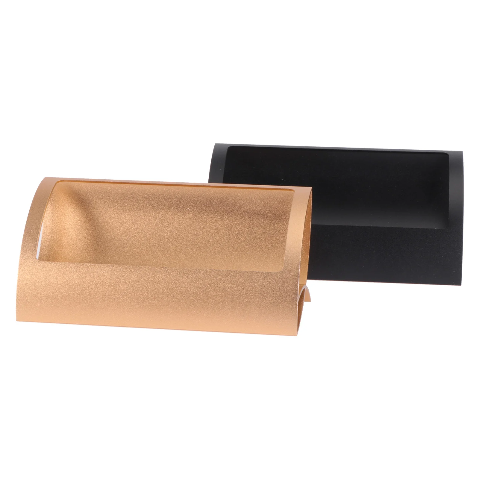 

2 Pcs Metal Business Card Holder Simple Cards Display Rack Stand Device Note Aluminum Alloy Desktop Office