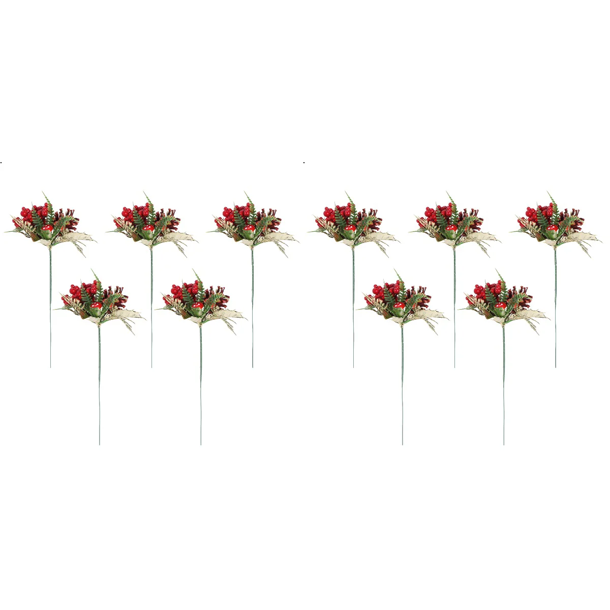 

10 Pcs Artificial Berry Stems Red Holly Berry Xmas Holly Branches Christmas Tree Decoration Diy Christmas Wreath