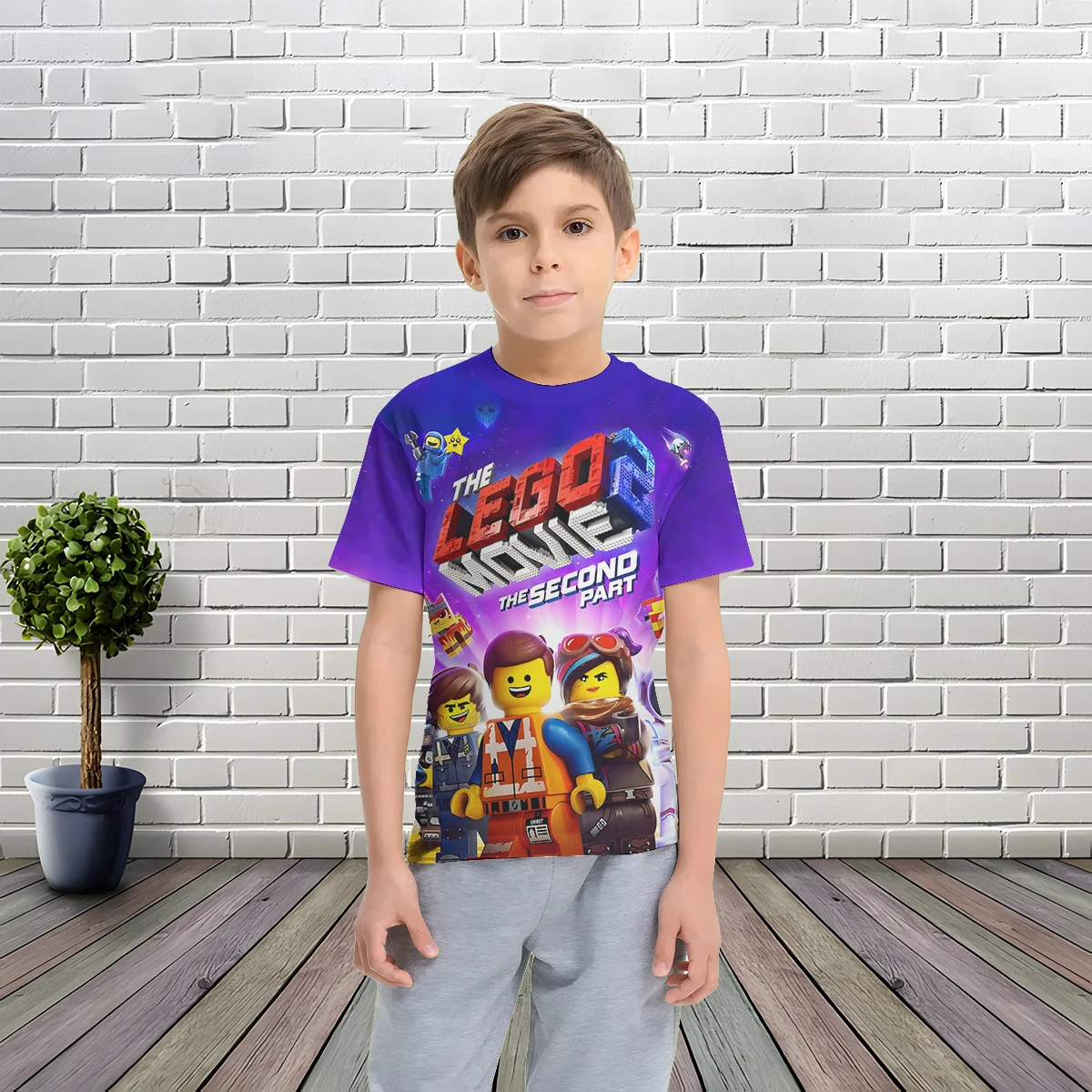 3D Printed T-shirts for-Toy-L-L-LEGOS-Boys and Girls Summer Cartoon Anime Casual Short-sleeved Children's Tops
