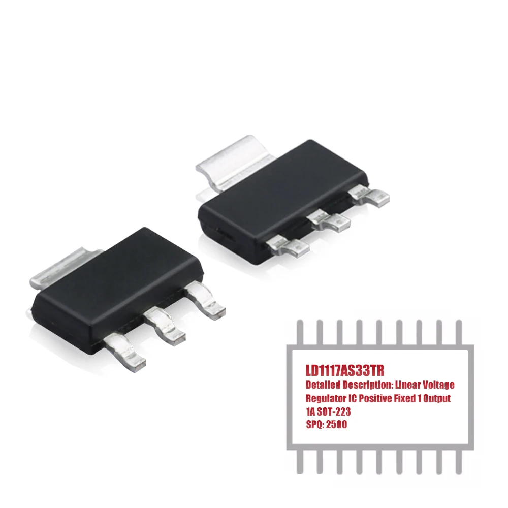 MY GROUP 2500CS LD1117AS33TR линейный регулятор напряжения IC положительный фиксированный 1 выход 1A SOT-223