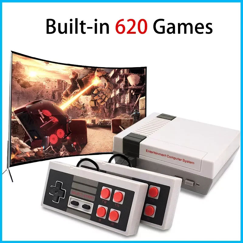 

New Mini TV Game Console With 2 Handles Retro Classic Handheld Gaming Player AV Output Built-in 620 Games Toys Gifts