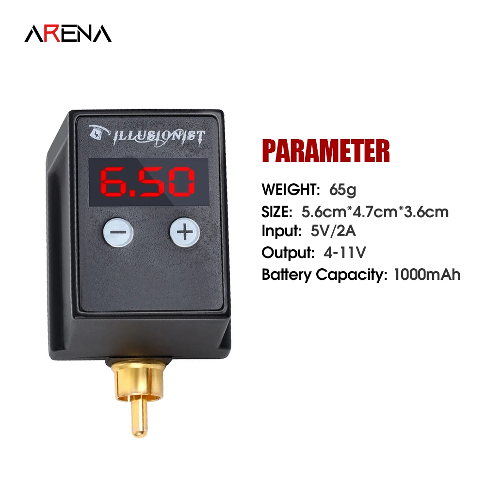 

Перезаряжаемый аккумулятор для тату-машинки, RCA Интерфейс