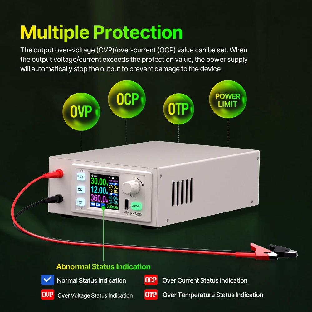 Фото Блок питания AC/DC RD RK6012-C 60В 12А 360Вт с 4-значным дисплеем для зарядки аккумуляторов, обновленная версия RK6006-C №4