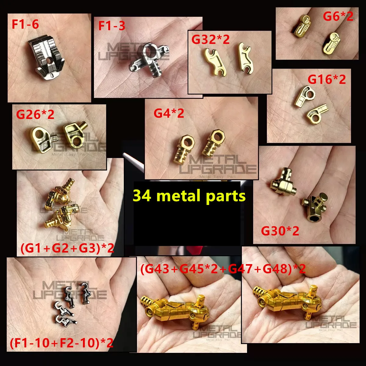 Модифицированные металлические детали набор из 34 предметов для MGEX 1/100 ZGMF-X20A Strike