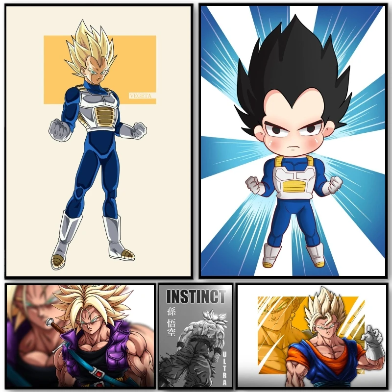 

Canvas Wall Art Dragon Ball Vegeta Picture Poster Toys Modern Living Room Comics Pictures Classic Modular Prints Christmas Gifts