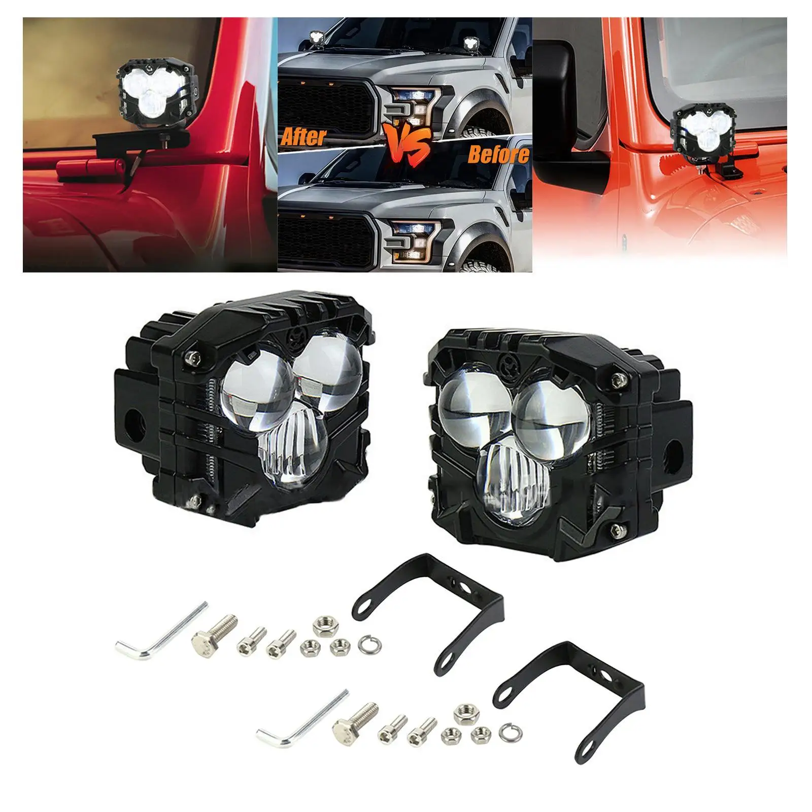 2 шт. точечные фары противотуманные 6070K 3500LM для автомобилей 12 В-24 В