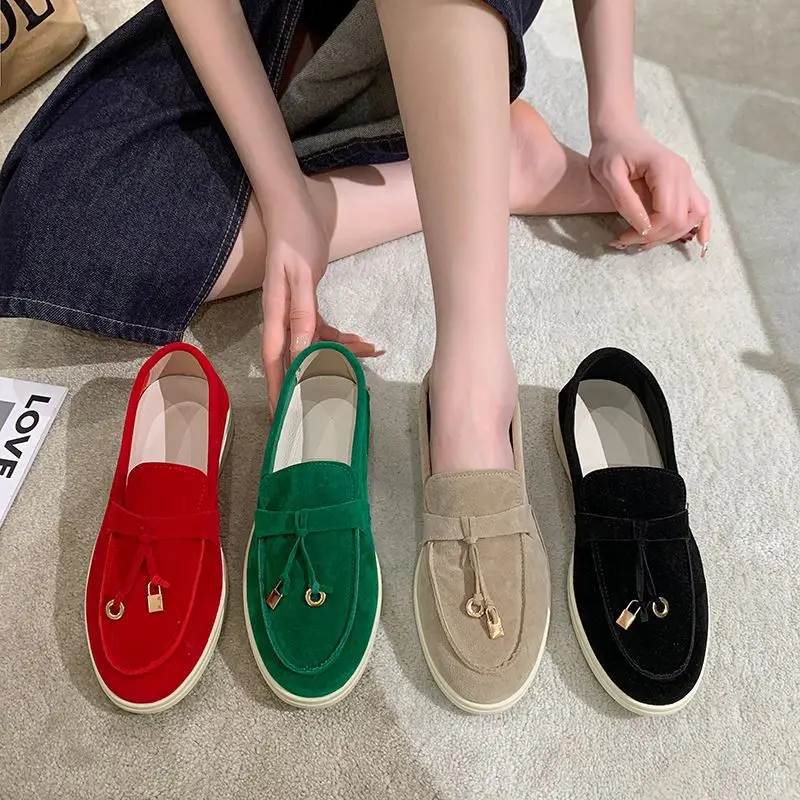 

Europe America 2023 Spring Autumn Women Big Size Shallow Mouth Casual Shoes Soft Bottom Comfortable Le Fu Shoes Shoes for Women