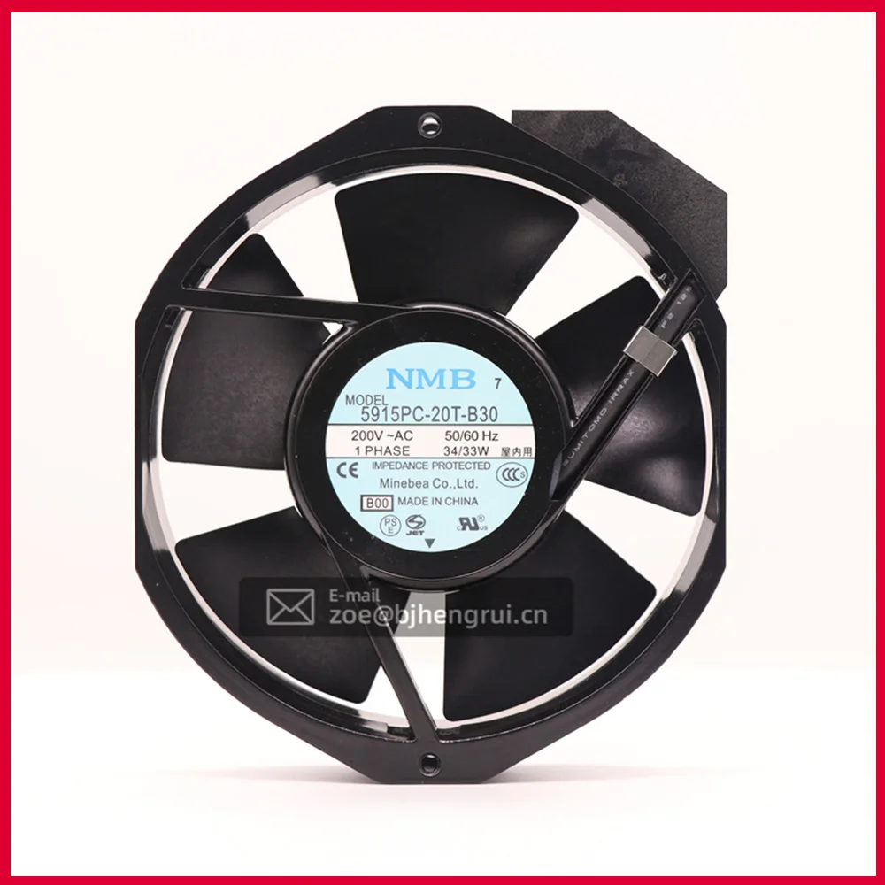 Japan NMB 5915PC-23T-B30 AC Axial Fan Ball Bearing 230V 35W Flange Mount Blower For UPS Power Industrial Cabinet Device Cooling