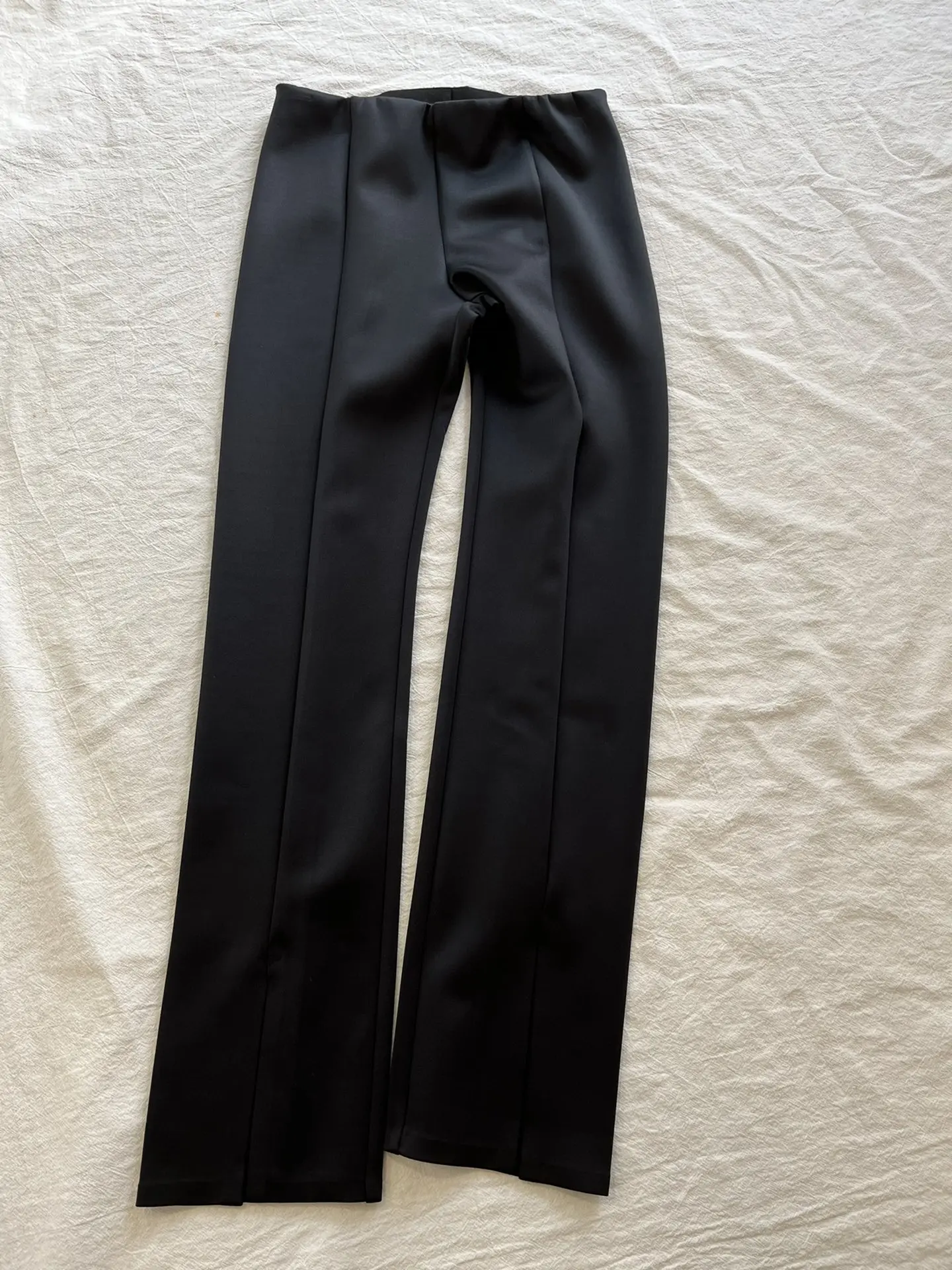 2023 Early Spring New Pants Elastic Fiber Fabric Japan Imported Viscose Elastic Slit Straight-leg Pants for Women