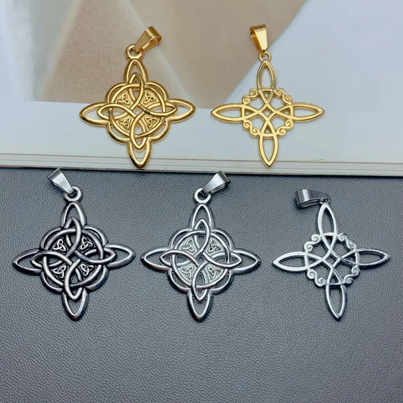 Подвеска с узелком ведьмы для ожерелья из нержавеющей стали кельтские узелки