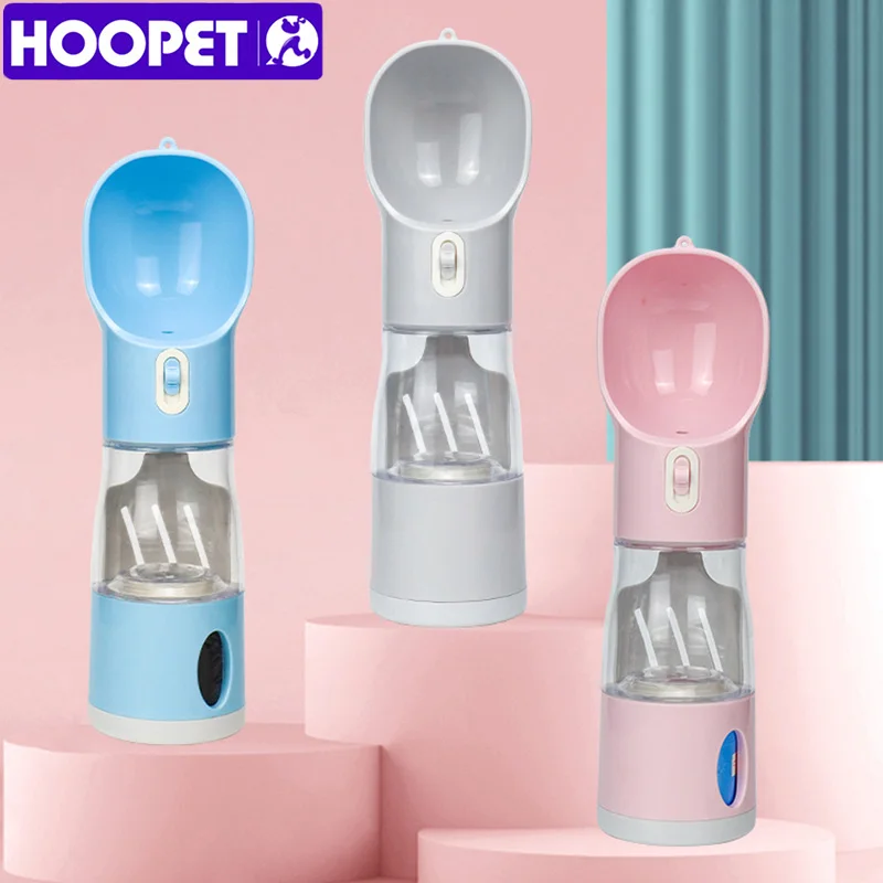 

HOOPET 4 in 1 Dog Water Bottle Feeder Bowl with Garbage Bags Portable Water Food Bottle Pets Outdoor Travel Drinking for Dogs