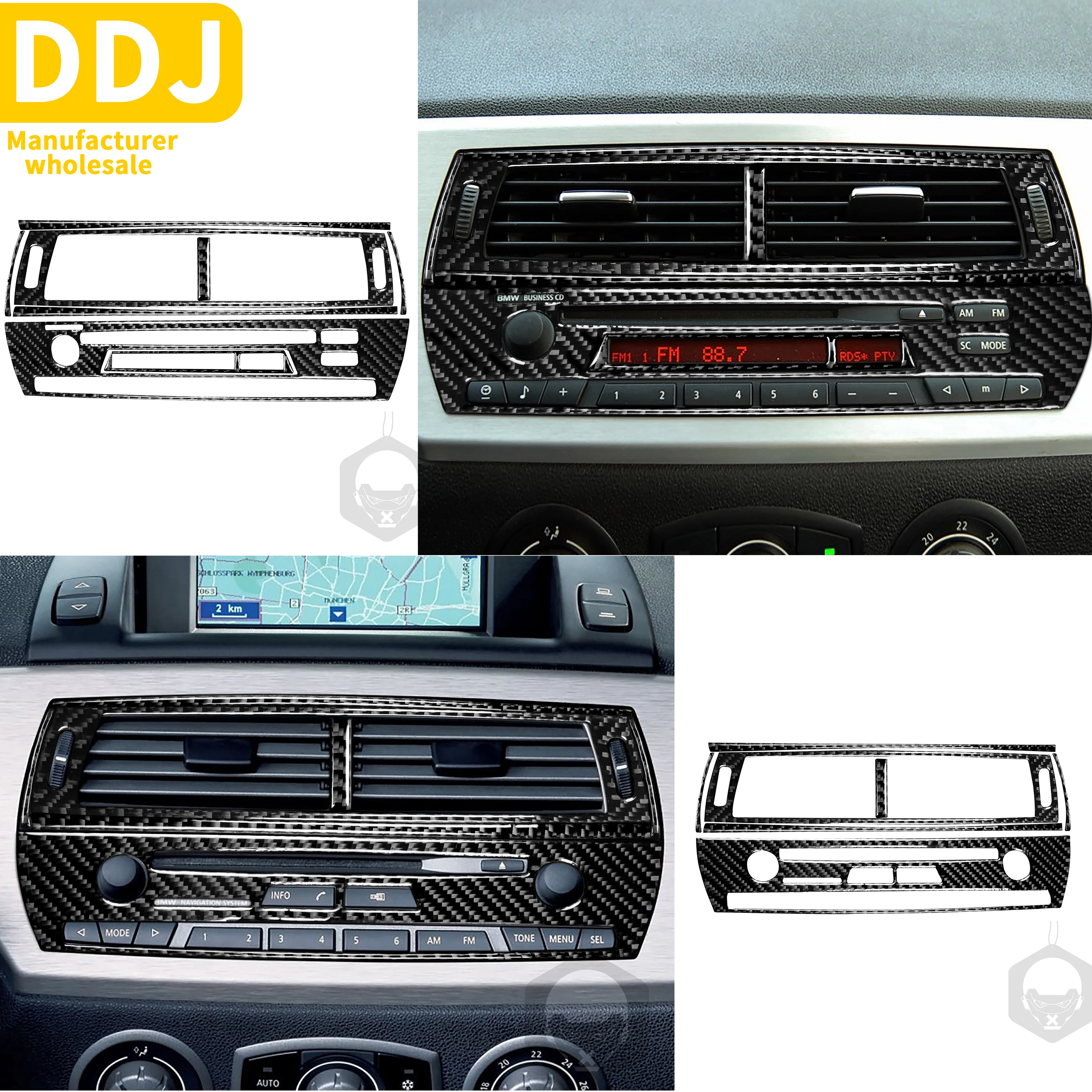 

Center Air Conditioning Hole AC Vent Frame Carbon Fiber Car Stickers Accessories For Bmw Z4 E85 E86 2003-2008 Roadster Z Series