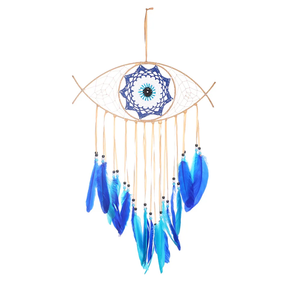 

Devil's Eye Dream Catcher Home Decoration Nordic Wall Hanging Colorful Feather Room Decoration Dream Catcher Wind Chime Pendant