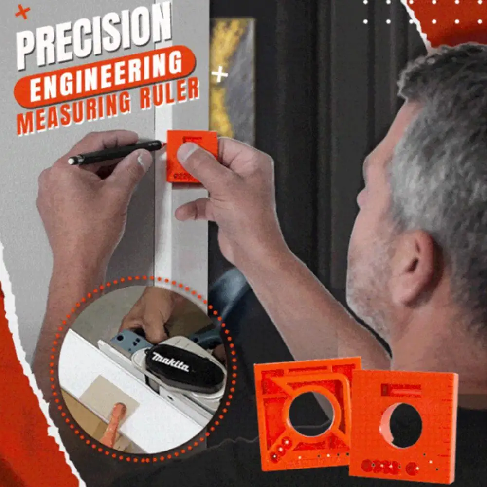 

5 in 1 Measuring Marker Tool for House Interior Finish Measure Gauge Durable ABS Material Woodworking Tools 1/2pcs