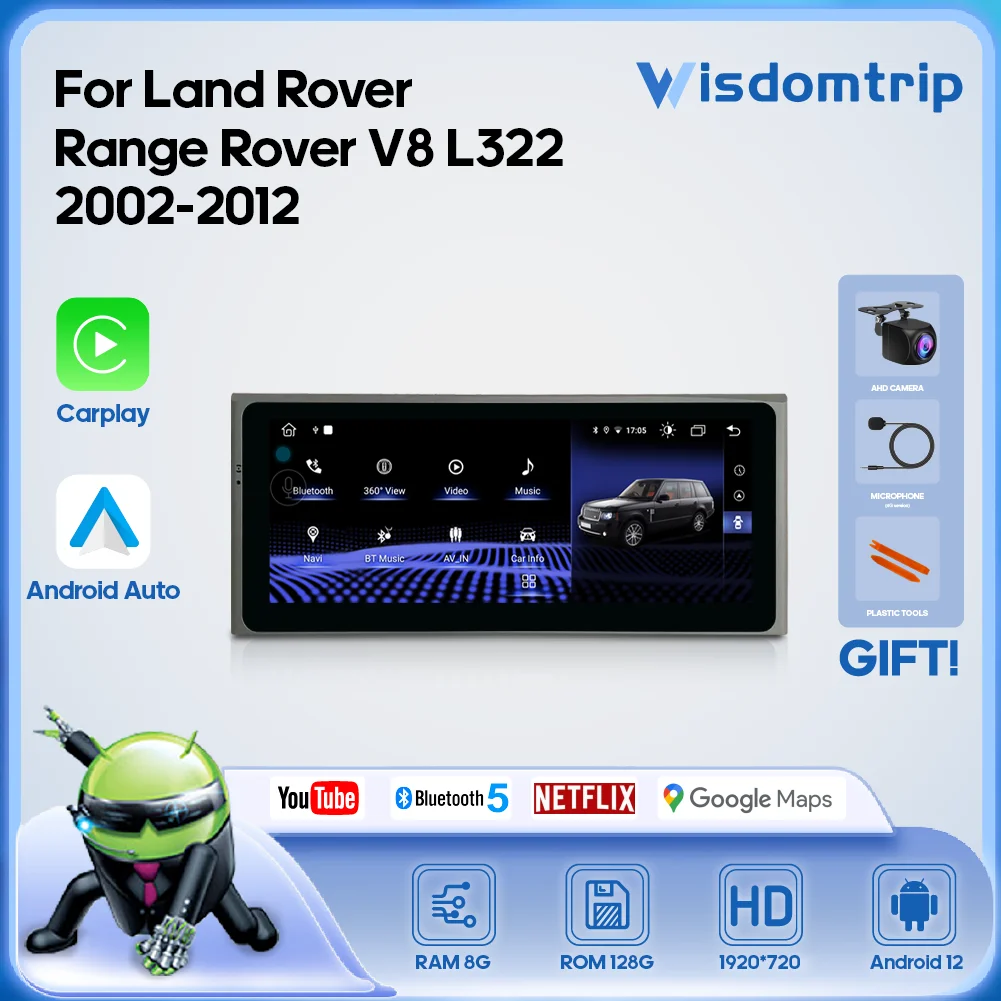 Для Land Rover Range V8 2002-2012 умный мультимедийный видеоплеер радио GPS Tesla Style 4G навигация