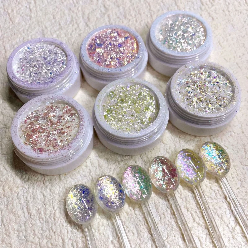 

1Pc Nail Art Glitter Ultra-Thin Chameleon Irregular Opal Powder 3D Iridescent Aurora Shimmer Foil Flakes For Polish Nail Glitter