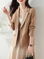 real shot 2022 autumn new elegant small suit coat womens casual loose korean style