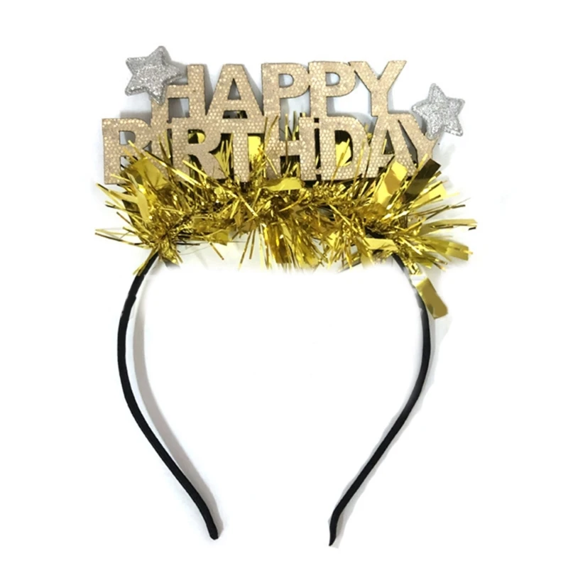 

40GC головная повязка в виде мишуры на день рождения Женская обруч головная повязка для костюмированной вечеринки на Хэллоуин унисекс