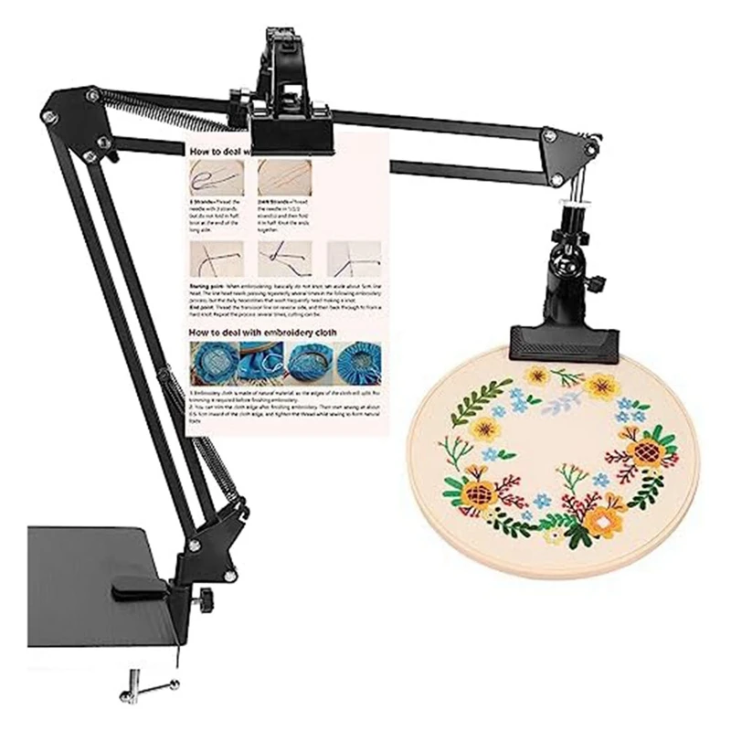 

1 PCS Embroidery Hoop Holder Adjustable Embroidery Hoop Holder With Instruction Holder,Cross Stitchand Embroidery Projects