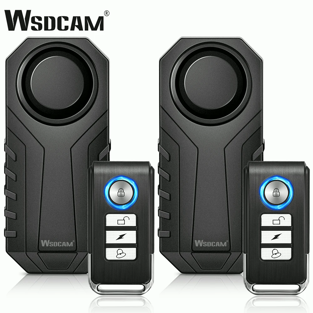 

Wsdcam Waterproof Bike Alarm Motorcycle Security Anti Lost Vibration Warning Wireless Remote Control Vibration Detector Alarm