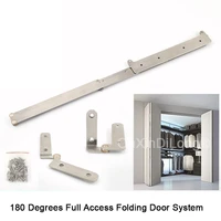 1pcs 180 degrees stainless steel full access folding door system hardware sliding barn door bifolding door accessories fg906
