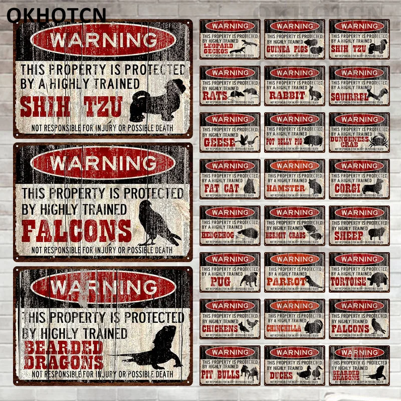 

Vintage Warning Metal Plate Posters Tin Plaque Tin Sign Plaque Man Cave for Pub Bar Club Comics Iron Painting Plate Farm Decor
