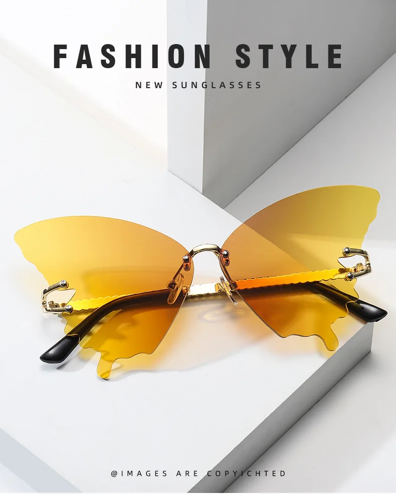 Женские винтажные солнцезащитные очки VWKTUUN с бабочкой в металлической оправе