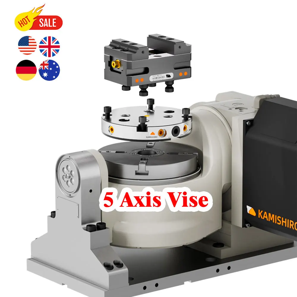 8-дюймовые тиски Kamishiro 5thaxis, инструменты с ЧПУ, 125 мм, самоцентрирующиеся тиски для фрезерного станка с ЧПУ VMC HMC, прецизионные тиски Lang, 5-осевые тиски (art.: 3920cd1be35f0) - 3920cd1be35f0