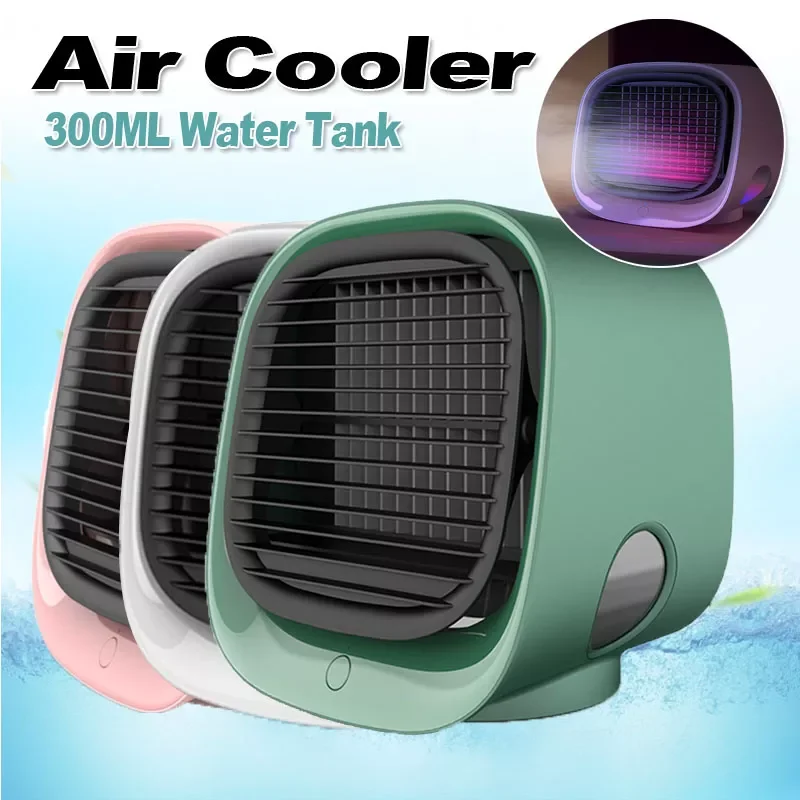

Портативный кулер-вентилятор, мини-кондиционер для рабочего стола, мини-вентилятор водяного охлаждения USB, Очиститель-увлажнитель воздуха для офиса и дома