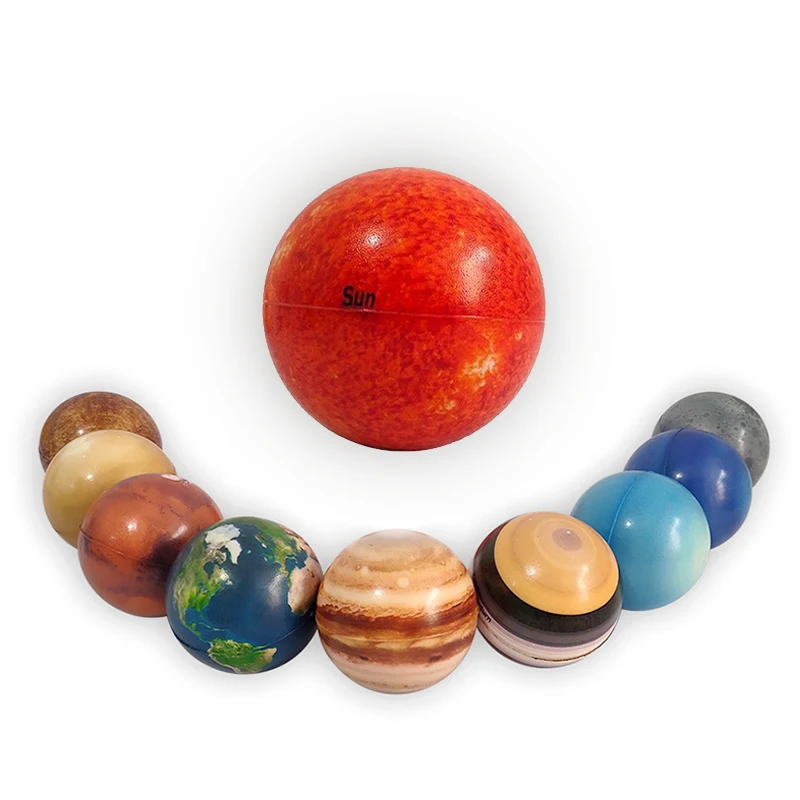 

Children Eight Planets Bouncy Ball Stress Relief Toys Moon Solar System Education Science Decompression Squeeze Toy Teaching Aid