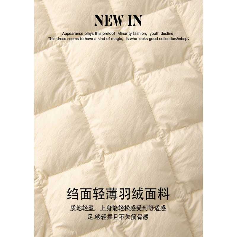 High Quality Thin Abrigos Mujer Invierno 2022  Winter Coat Women  90%  White Duck Down Hood Casual  Winter  Zipper