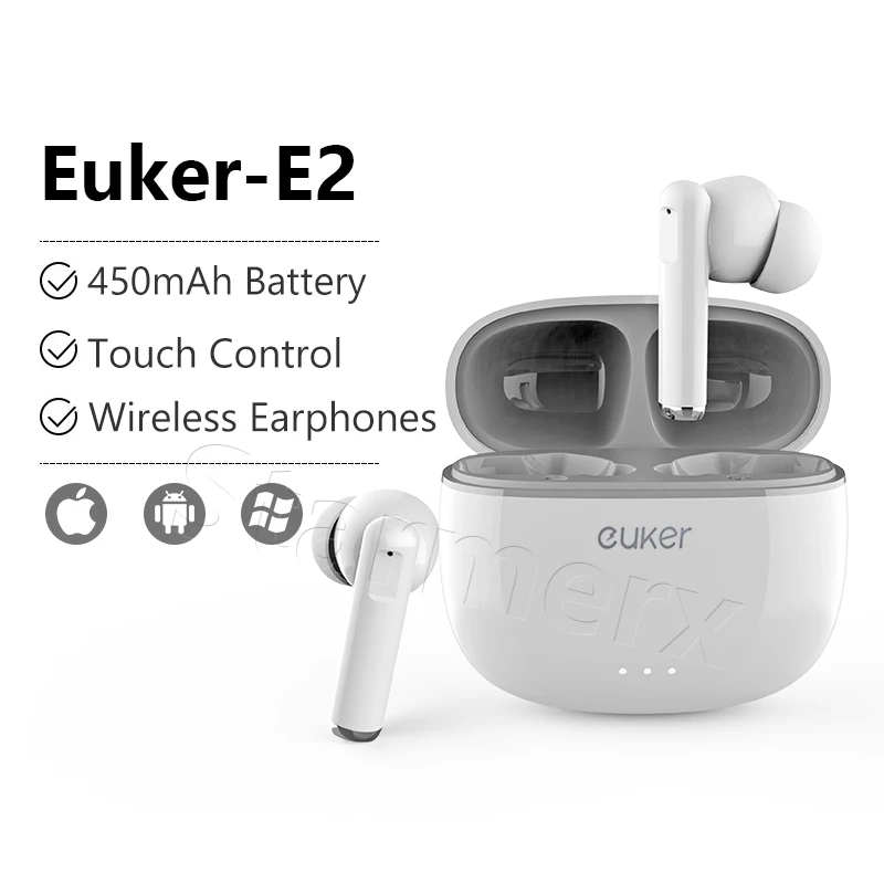 

Беспроводные наушники-вкладыши с Bluetooth 5,0, Hi-Fi стереосенсорное управление, наушники с шумоподавлением, водонепроницаемость IPX5 для iPhone, Samsung