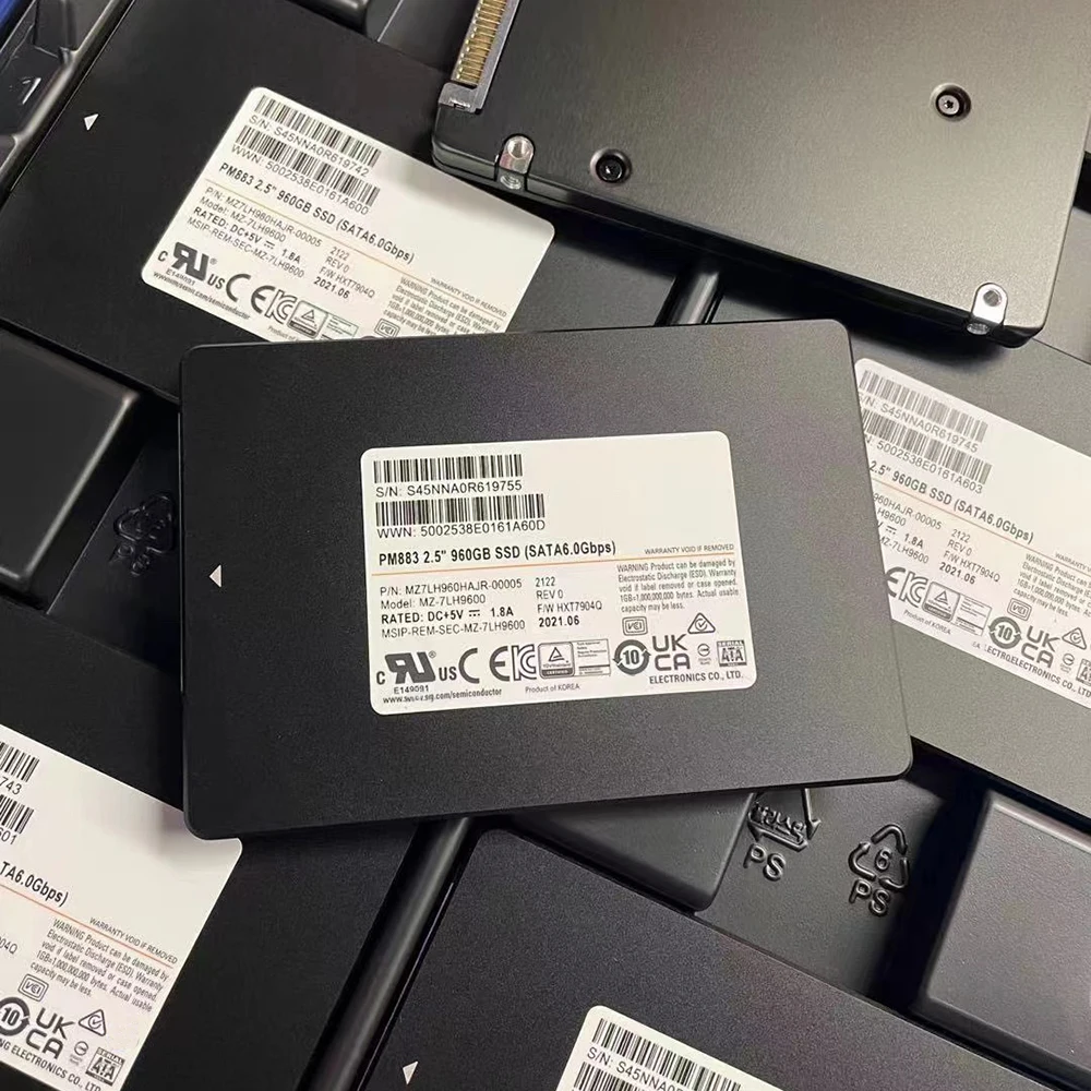 Твердотельный жесткий диск PM883 для сервера Samsung Enterprise-class MZ7LH960HAJR-00005 960G SSD SATA 2 5"