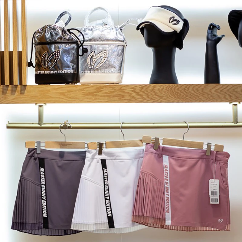 New Summer Golf Skirt Women Golf Wear Printed Ribbon Pleated Short Skirt  Sports Skorts Skirt