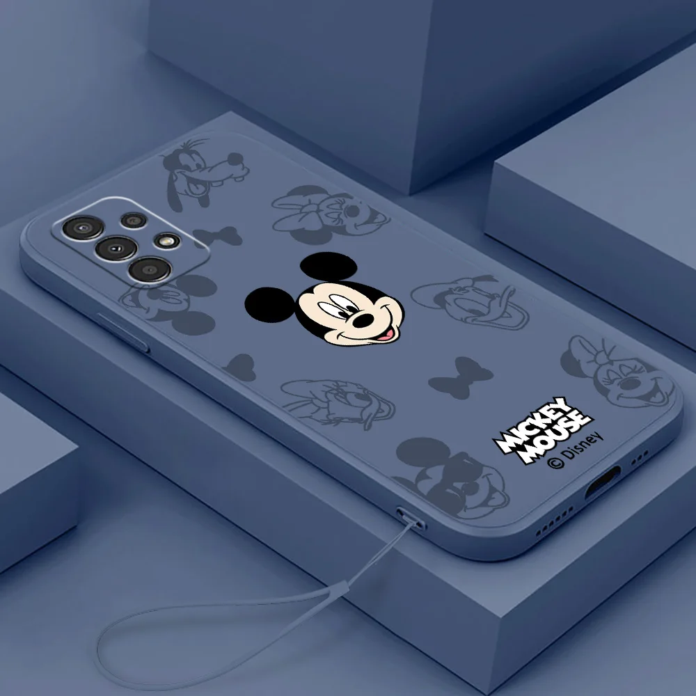 

NEW Cute Mickey Mouse Disney Phone Case For Samsung A73 A72 A54 A53 A52 A42 A34 A33 A32 A23 A22 A14 A13 A12 Liquid Rope Cover