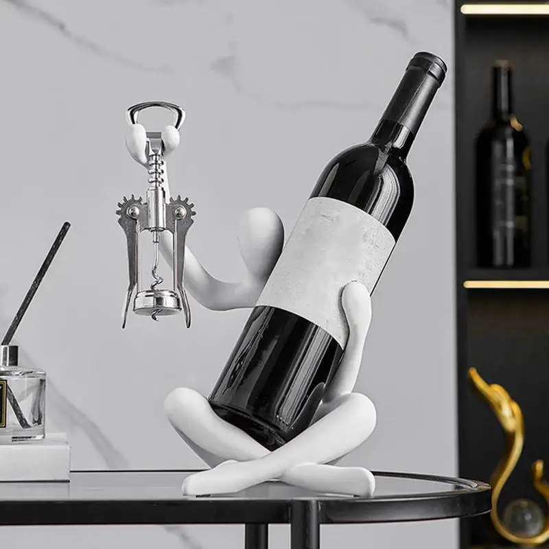 Держатель для бутылки вина Декоративная смола с открывалкой бутылок Вешалка