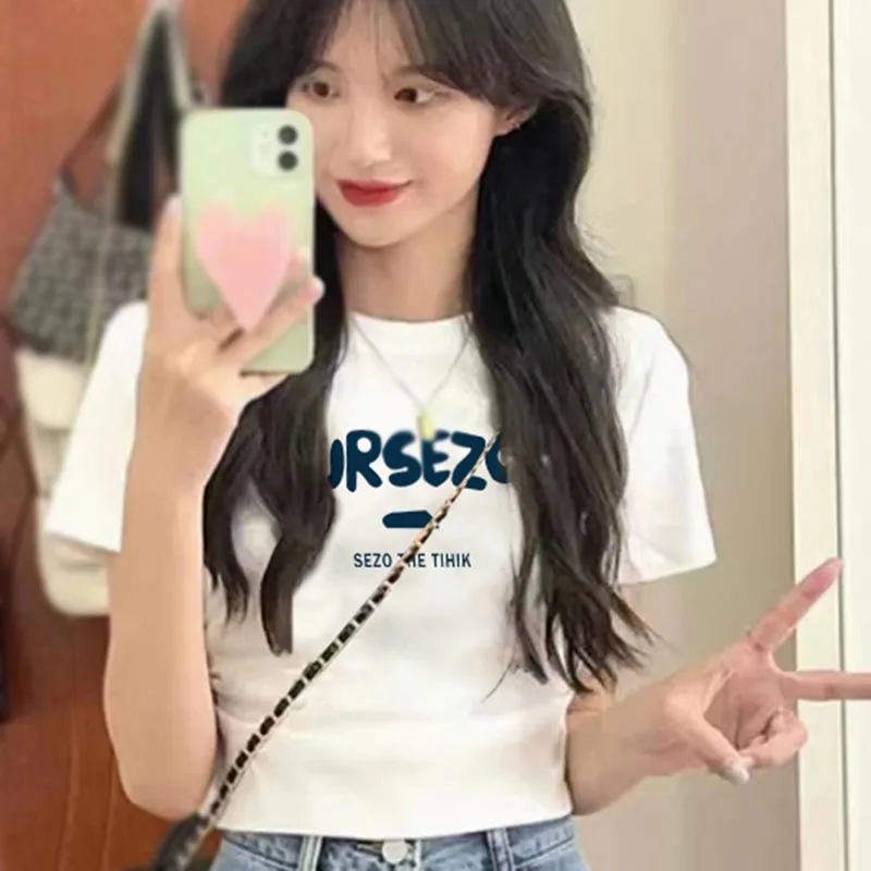 

Korean Version Cotton Summer Women's T Shirt Short-Sleeved Tops T Shirt