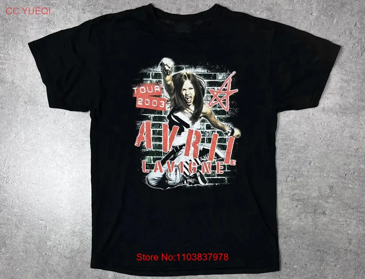 Vtg Avril Lavigne Tour 2003 черная рубашка унисекс из плотного хлопка всех размеров CM027