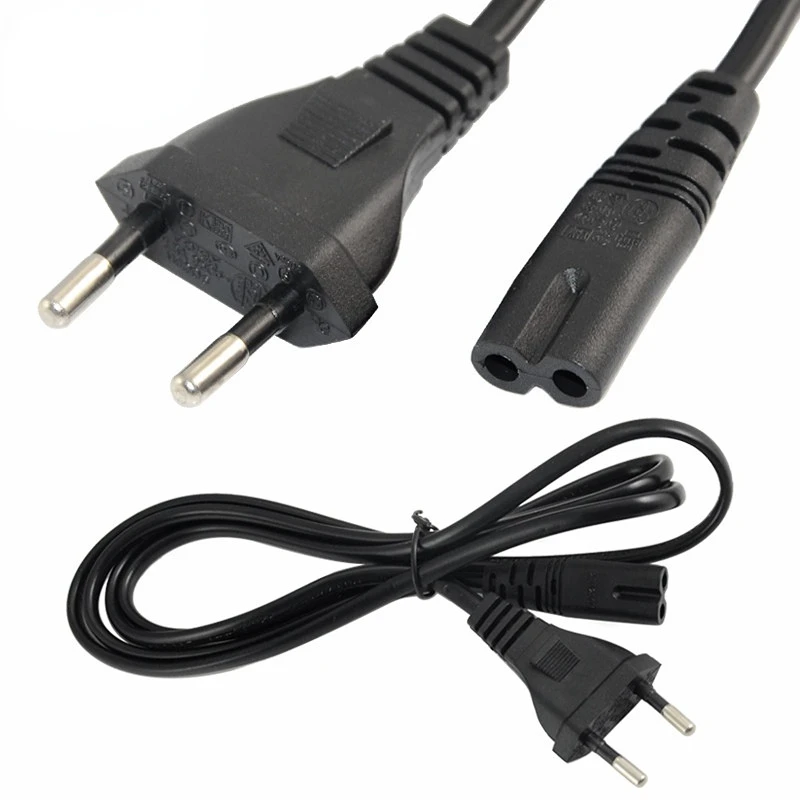 

Power Cord Cable EU/US/UK 2-Prong Laptop AC Adapter Lead 2 Pin Top Sale 1.5m