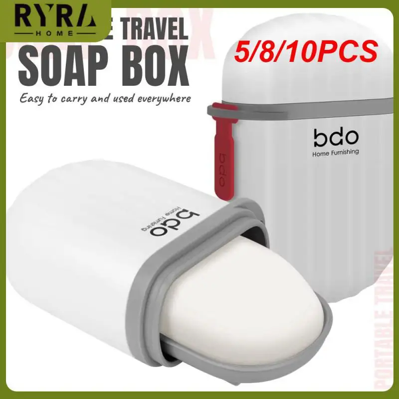 

5/8/10PCS Sealing Storage Box Waterproof Bathroom Home Outdoor Hiking Camping Soap Rack With Cover Plastic Bathroom Products