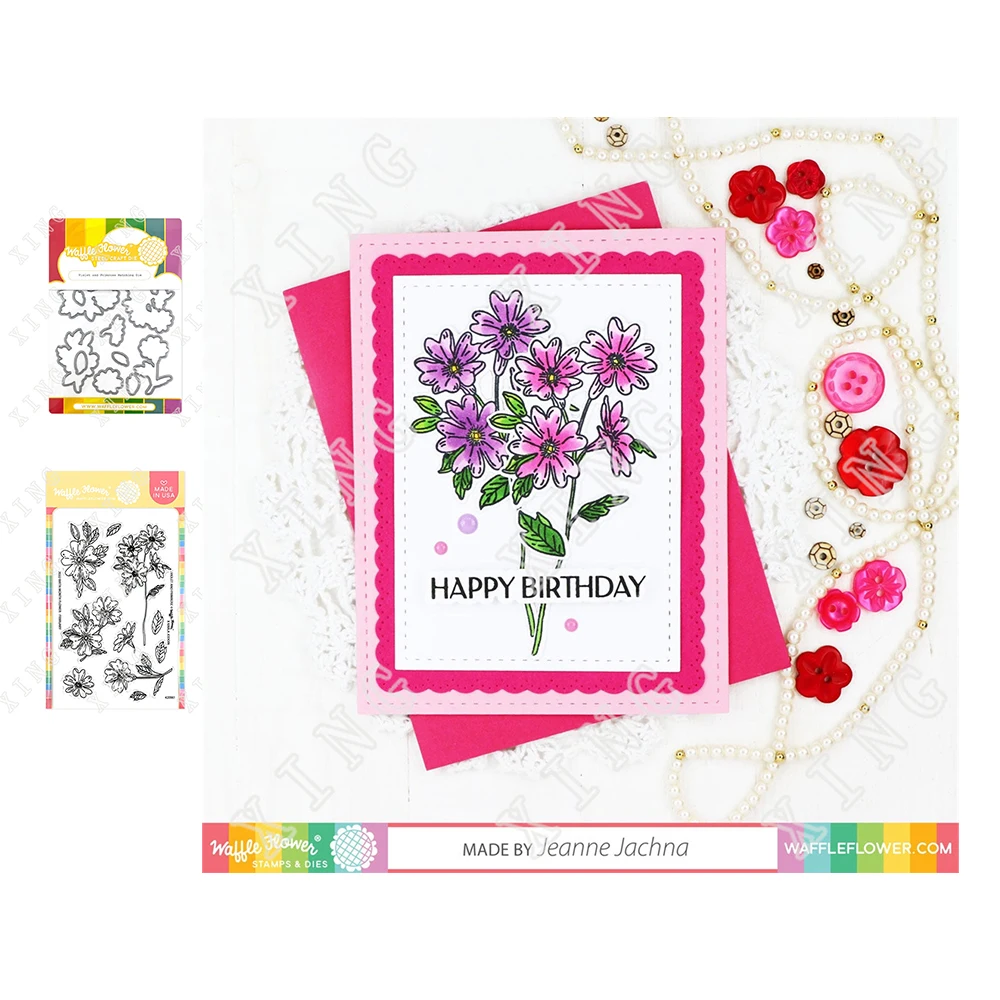 

Violet and Primrose February Birth Flower Spring New Metal Cutting Dies Stamps for Diy Scrapbook Greeting Card Background Decor