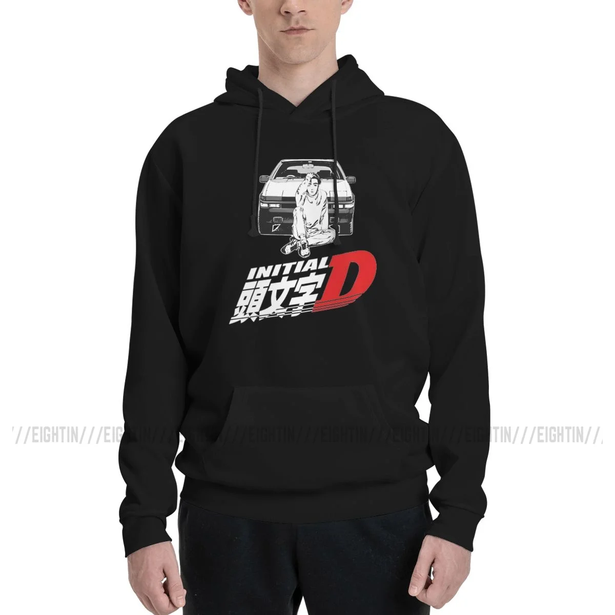 Начальная теплая толстовка D Takumi AE86 мужская большого размера с капюшоном для