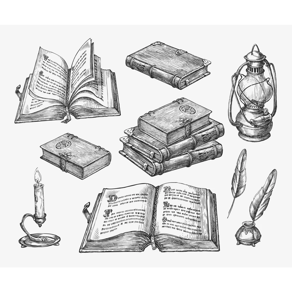 

Book Oil Lamp Clear Stamps Transparent Silicone Stamp for DIY Scrapbooking Craft/Card Making/Kids Fun Decoration 2022 New